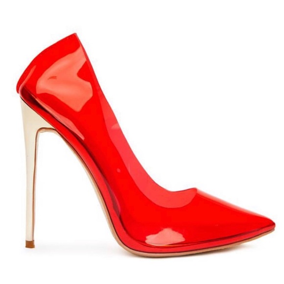 Shoes | Red Transparent High Heels 